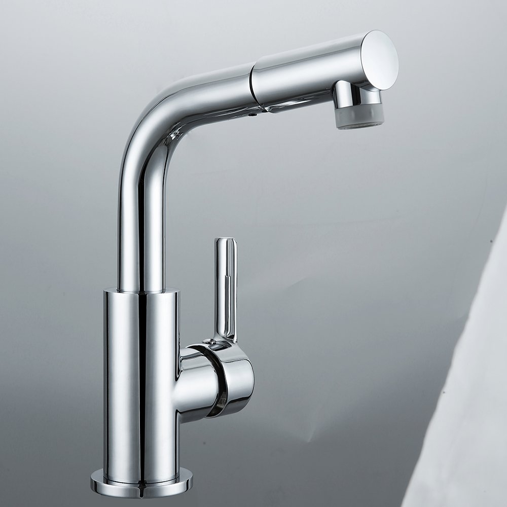 Chaoling hot sale deck mounted L shape pull out lavatory wash basin mixer faucet