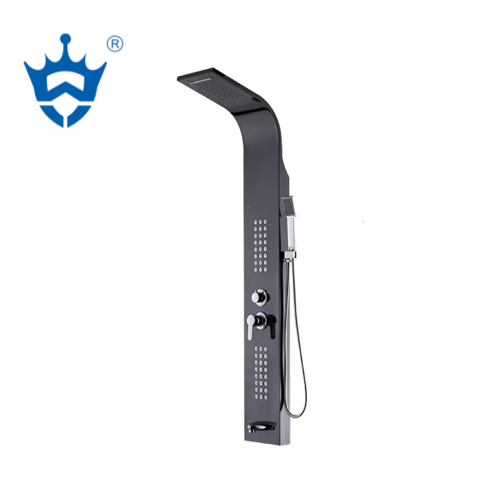 Intelligent Open-Mounted Bathroom Shower Screen 5-File Integrated Wall Bracket Durable Stainless Steel with Ceramic Valve Core