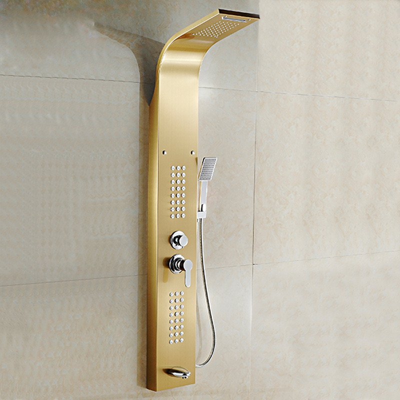 Intelligent Open-Mounted Bathroom Shower Screen 5-File Integrated Wall Bracket Durable Stainless Steel with Ceramic Valve Core