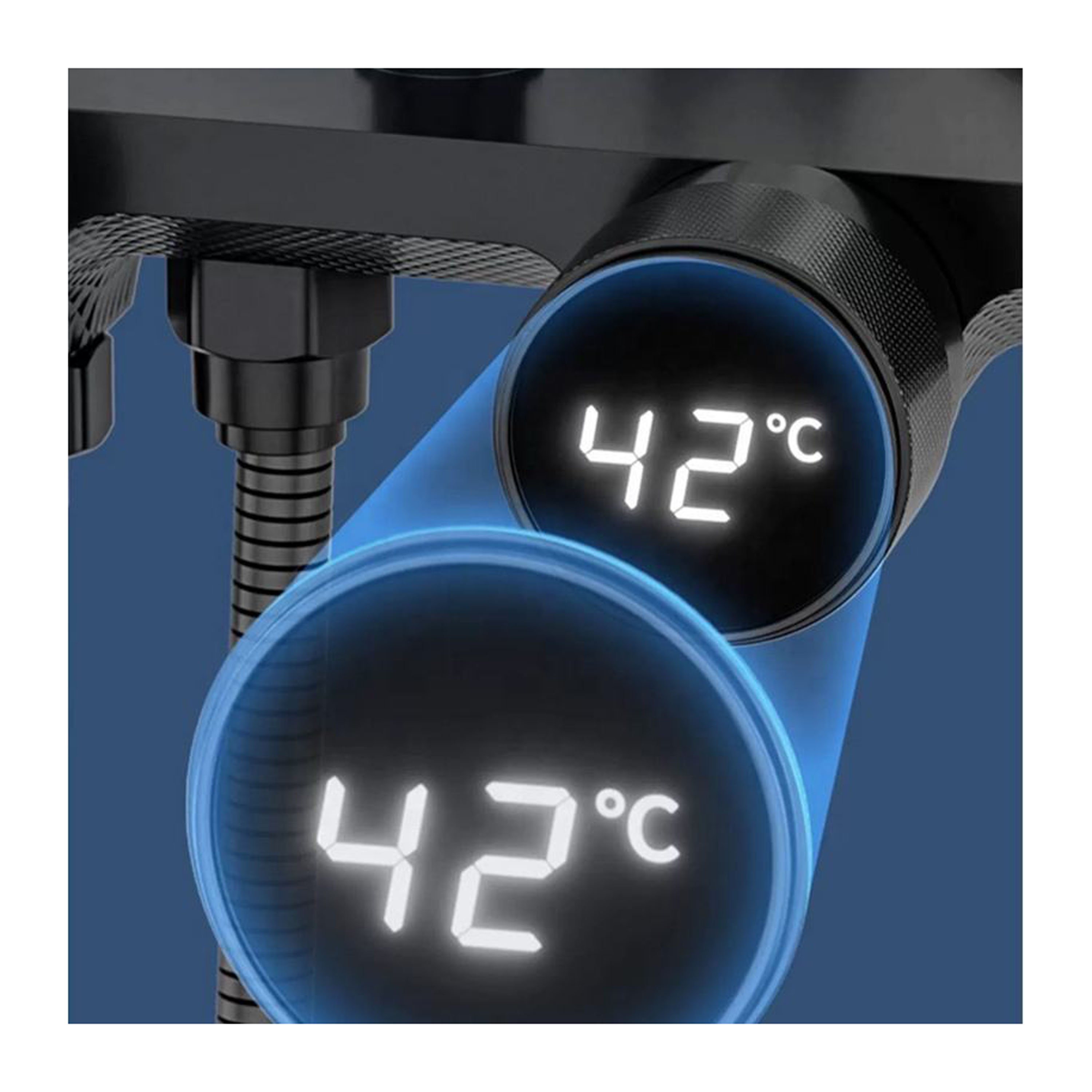 Thermostatic Digital Display Atmosphere Light Shower Head Set bathroom Shower Set