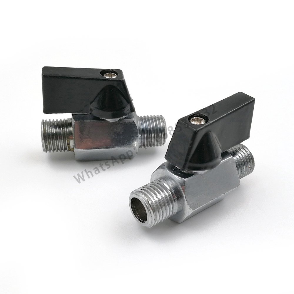 FY 1/8" 1/4" 3/8" 1/2" 3/4" 1" BSP Mini sanitary Female to Male Ball Valve steel blue handle