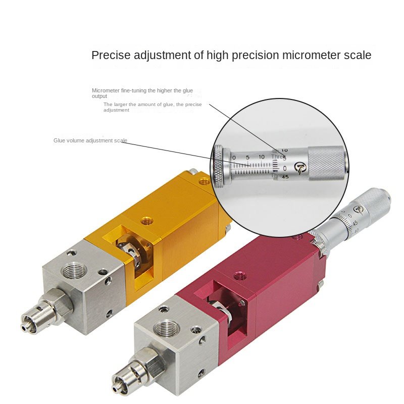 Precision Thimble Type Micrometer Uv Glue Spray Dispensing Valve