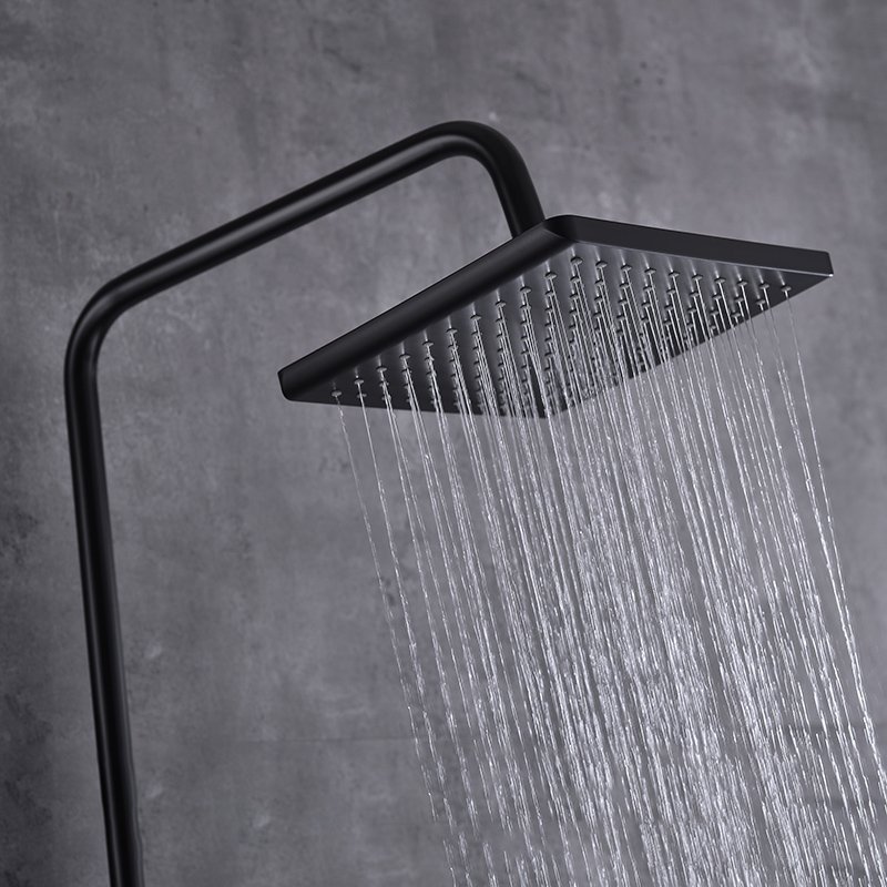 Wall Mounted High Pressure Shower System Shower Head with Hand Spray Black Shower Set