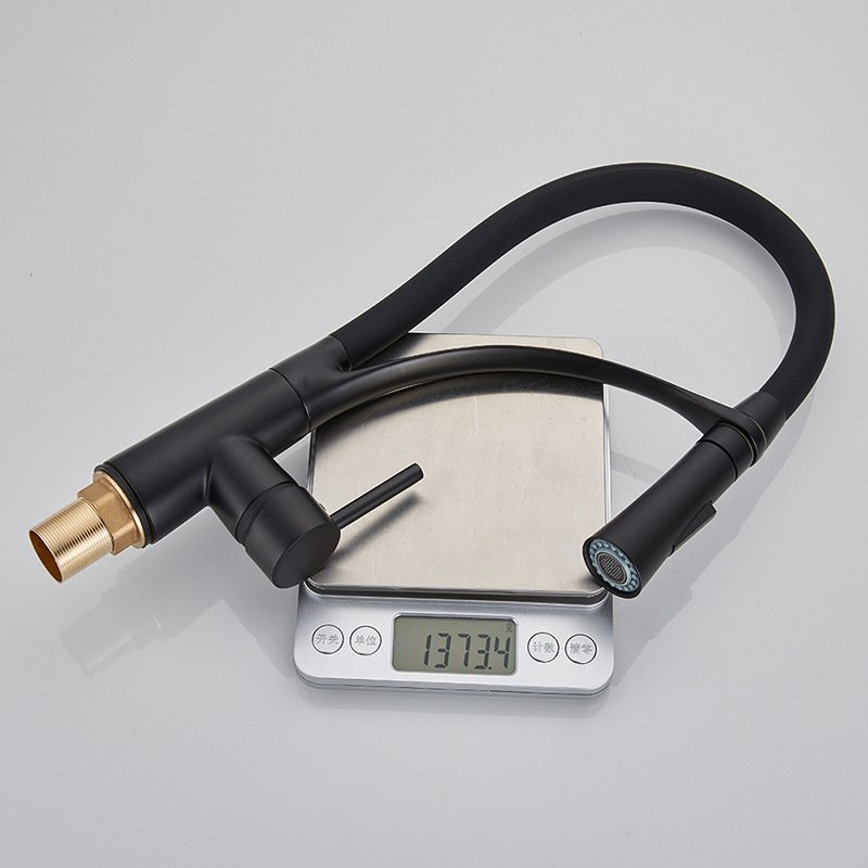 Bolei Black Gold Brass Pullout Spray Kitchen Sink Faucet High Quality Hose Design