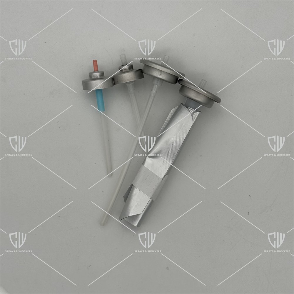 Mini aluminum aerosol can spray can with 20mm valve and aerosol actuator pfefferspray can