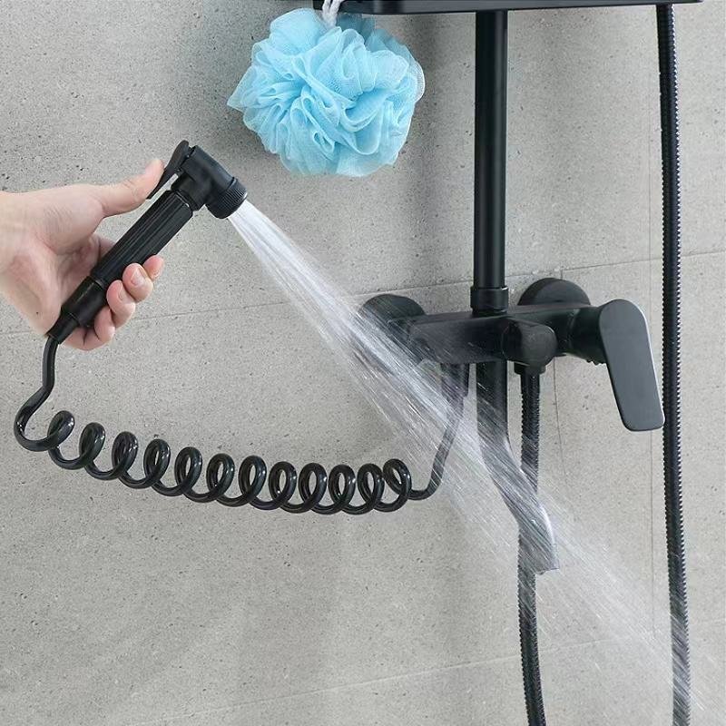 Modern Bathroom Shower Set System Round Shower Head Hot and Cold Brass 3 way Chrome Shower Set