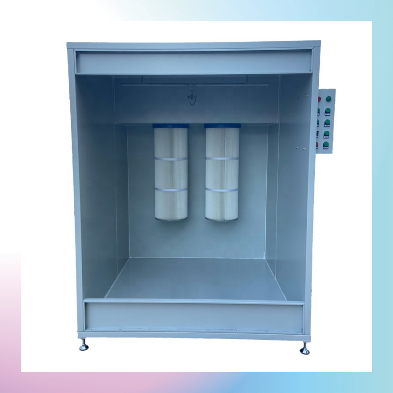 Lab Test Manual Electrostatic Powder Coating Booth Environmental Secondary Filtration Powder Recovery Filter Spray Paint Booth