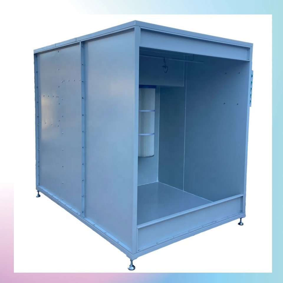 Lab Test Manual Electrostatic Powder Coating Booth Environmental Secondary Filtration Powder Recovery Filter Spray Paint Booth