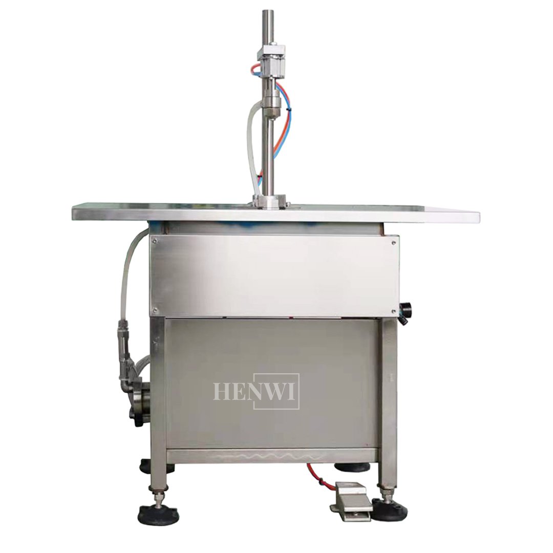 Henwi Semi Auto Aerosol Spray Can Filler Packer Hair Spray Deodorant Insectiside Spray Filling Crimping Inflating Machine