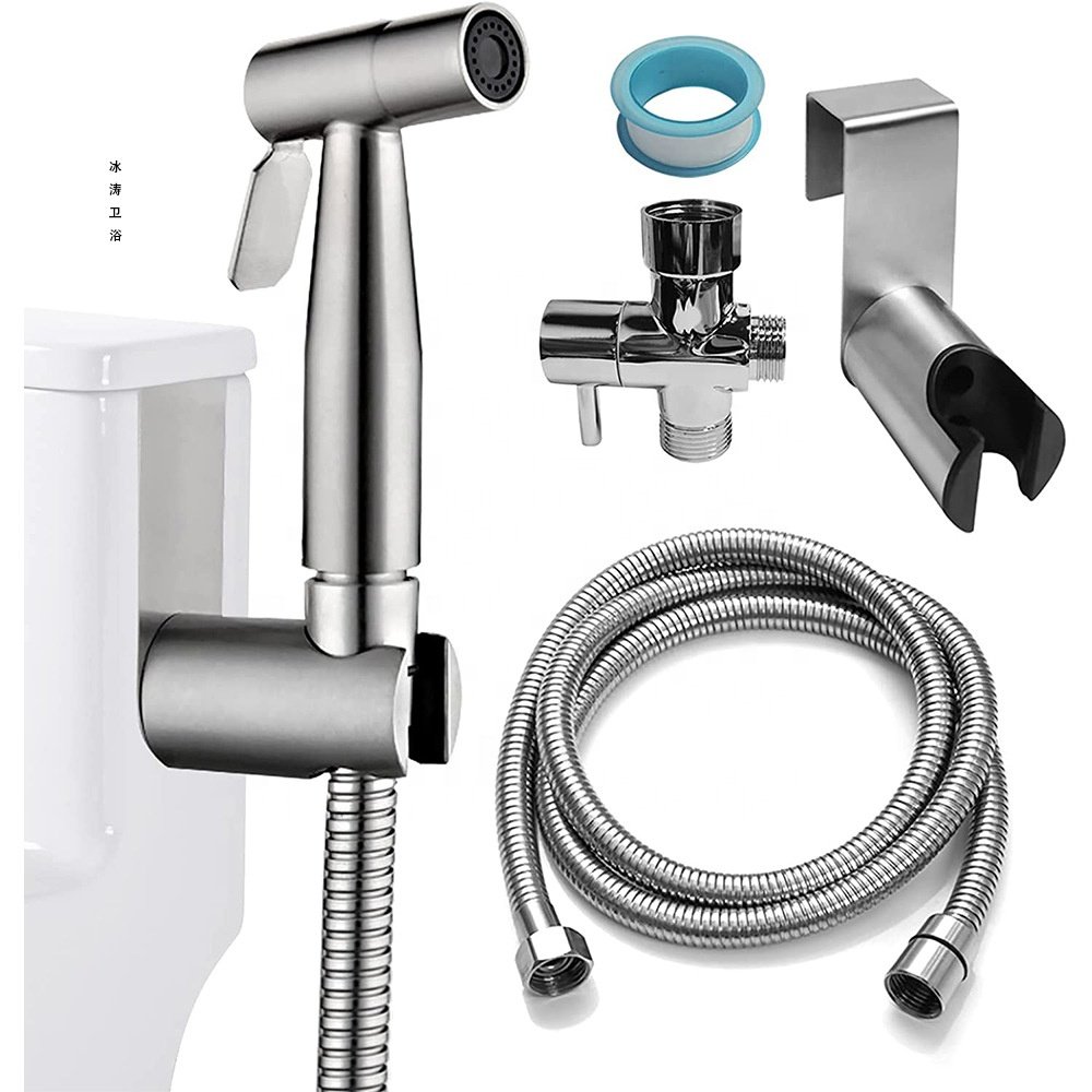 Faucet And Sprayer Bidet Magnetic Wall Mounted Bathroom Rinse Handheld Bidet Chrome Angle Valve With Bidet Shut Off Spray