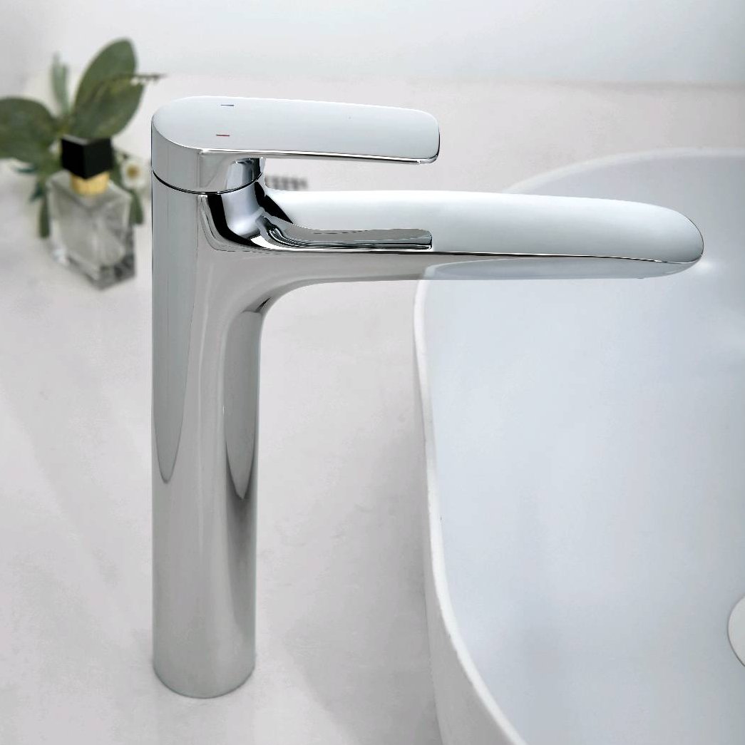 Modern single hole handle bathroom sink stainless steel faucet wash basin taps
