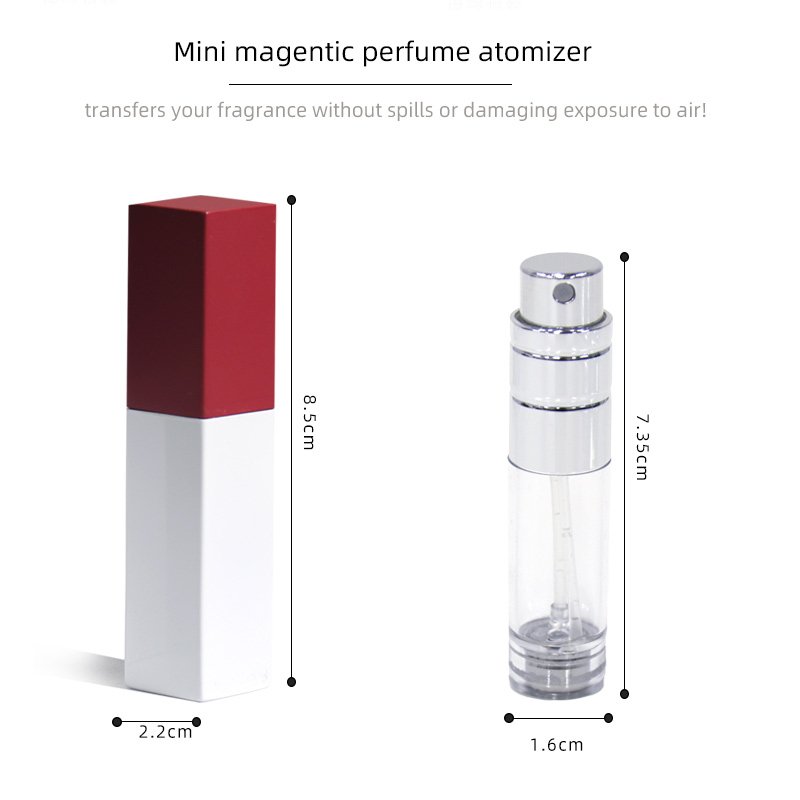 New magnetic scent clear refill spray bottles 5ml portable aluminium travel refillable perfume atomizer bottle