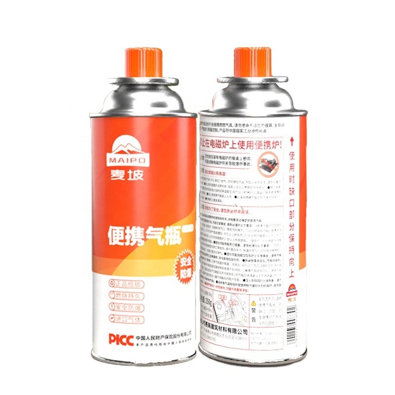 Portable Custom cooking 190g butane gas cartridge stove cylinder manufacturers butane gas filling
