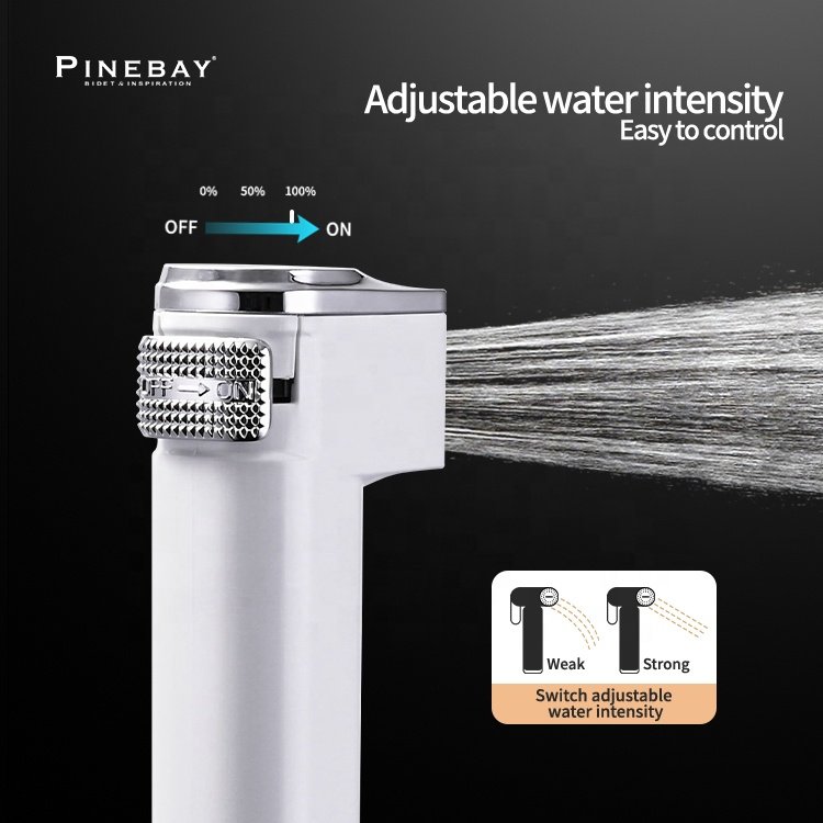 PINEBAY Hot Selling ABS Plastic Hand Toilet White Bidets Muslim Shower Shattaf Handheld Bidet Sprayer Power Spray Gun