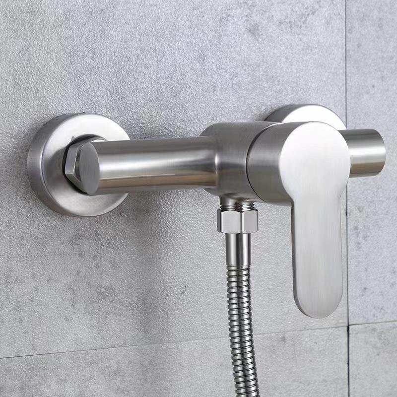 China Factory Design Sanitary Ware Shower Mixer Modern Brushed Stainless Steel 304 Ceramic Spool Bathtub Mixer Faucet