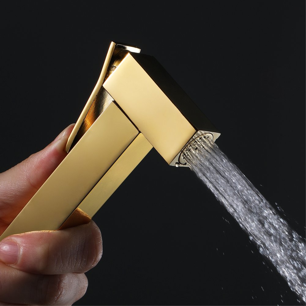 Solid Brass Bidet Shower Wall Mounted Toilet Bidet Sprayer Water Gun Valve Bathroom Alloy Handheld Self Cleaning Bidet Faucet