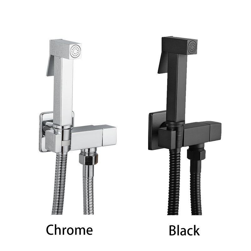 Solid Brass Bidet Shower Wall Mounted Toilet Bidet Sprayer Water Gun Valve Bathroom Alloy Handheld Self Cleaning Bidet Faucet