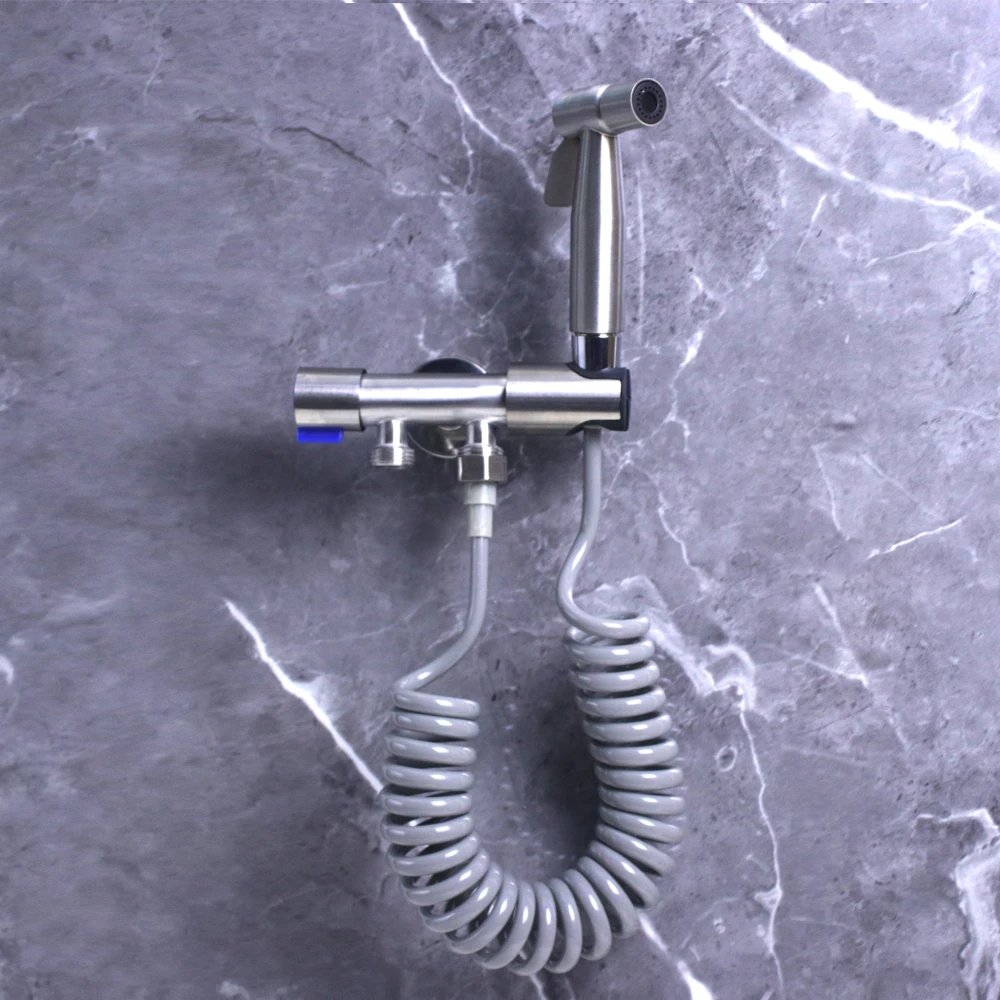 304 Stainless Steel Spray Gun Shower Handheld Bidet Sprayer Set Handheld Toilet Bidet Faucet Sprayer Shower Nozzle Self Cleaning