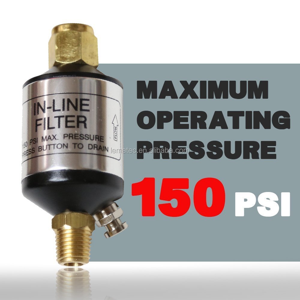 1/4"NPT Air Regulator Compressor Filter with Gauge For Air Tool System Oil Water Separator with Drain Valve