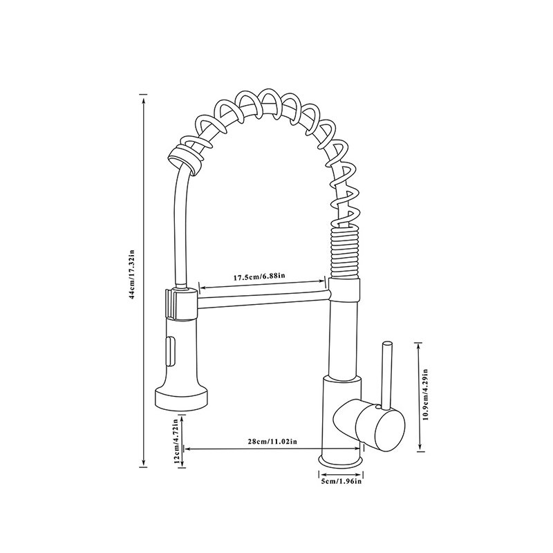 Luxury Modern Single Lever Kitchen Mixer Tap High-End Brass Faucet Spring Feature Pull Spray Ceramic Valve Spring Kitchen Faucet