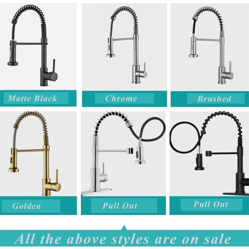 Luxury Modern Single Lever Kitchen Mixer Tap High-End Brass Faucet Spring Feature Pull Spray Ceramic Valve Spring Kitchen Faucet