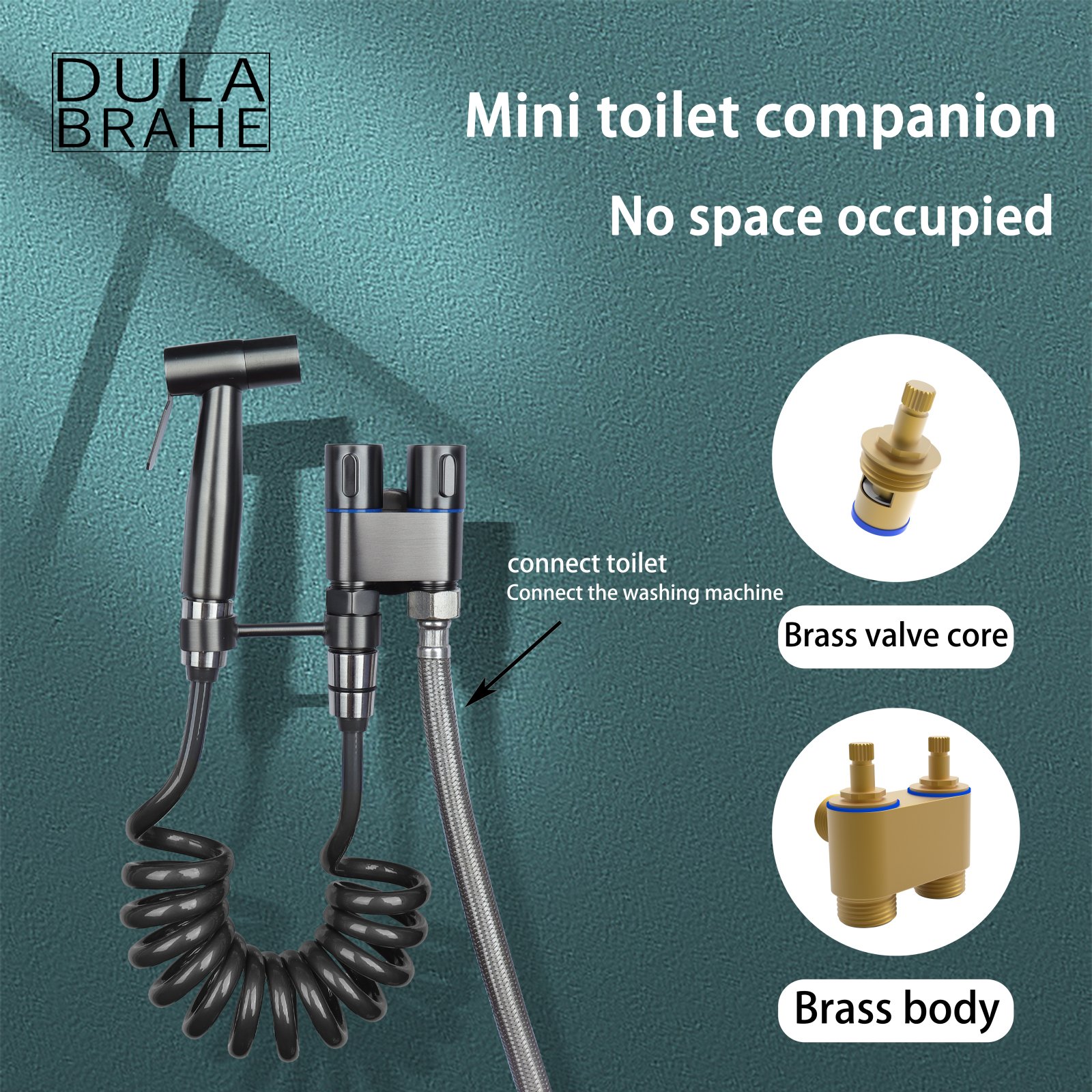 Toilet Companion Spray Gun Set One In Two Out Corner Valve Faucet Toilet Pray Gun Brass Triangle Valve Household Use