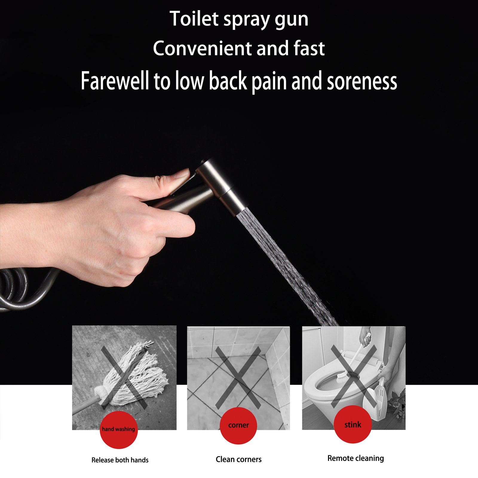 Toilet Companion Spray Gun Set One In Two Out Corner Valve Faucet Toilet Pray Gun Brass Triangle Valve Household Use