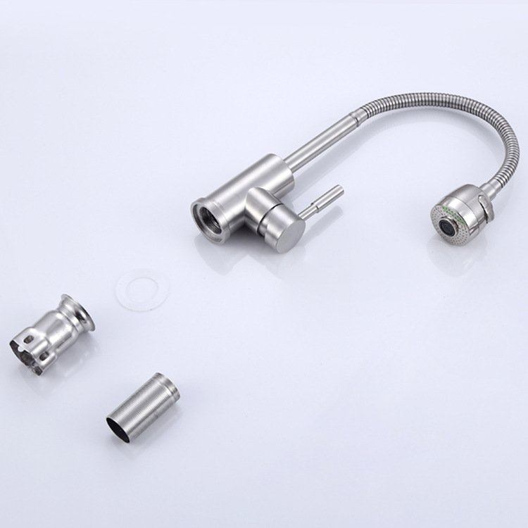 304 stainless steel kitchen faucet pulling type cold and hot BRUSH water channel vegetable basin faucet with multi-function