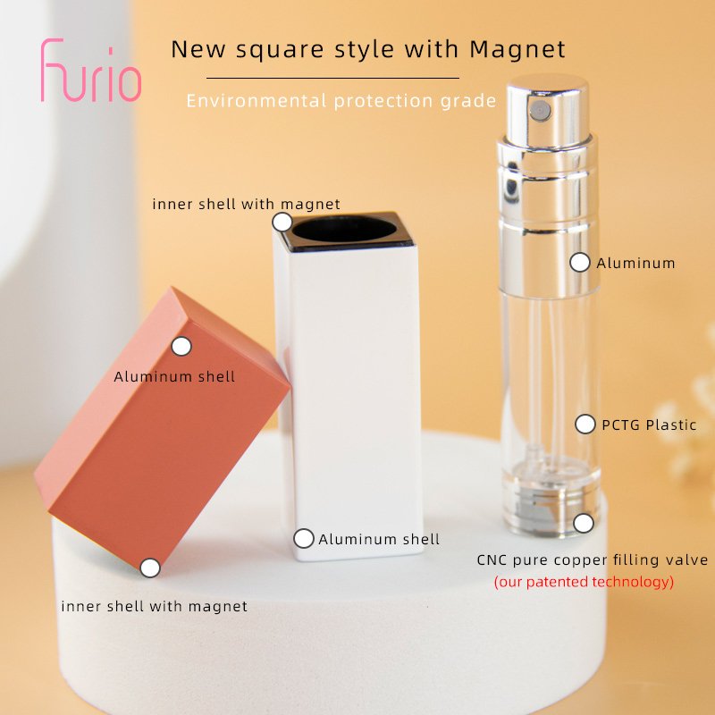 Mini Portable Travel Leather Cosmetic spray bottle New Magnetic Case Perfume Atomizer Customised Perfume Bottles