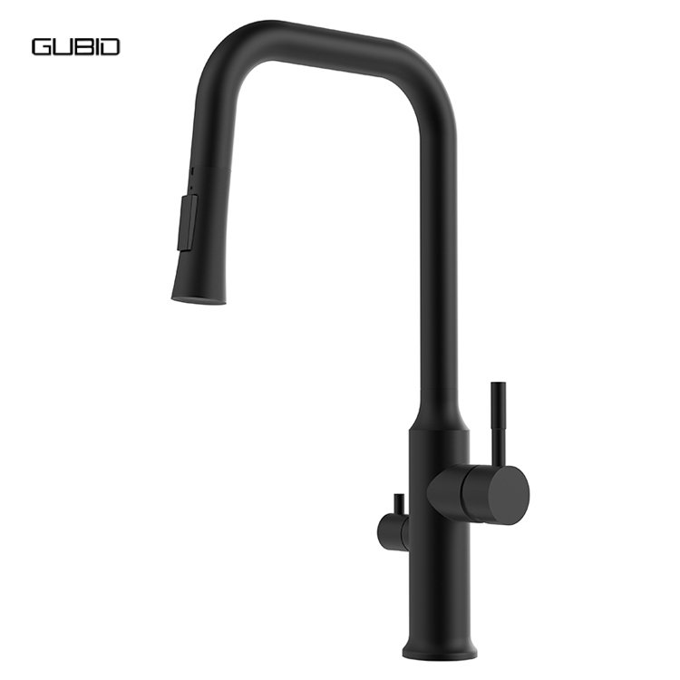 CUPC Sanitary Full Range Black Shower Faucets Single Hole Lavatory Faucet Kitchen Mixers Tap Set Pull-out Construction Project