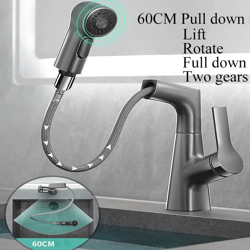Pull Down America Style Kitchen Faucets Spray Head Hot & Cold Basin Mixer Bathroom Luxury Faucet