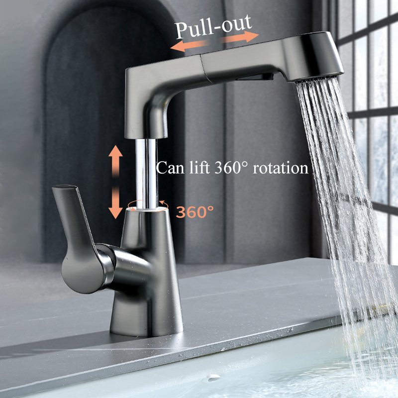 Pull Down America Style Kitchen Faucets Spray Head Hot & Cold Basin Mixer Bathroom Luxury Faucet