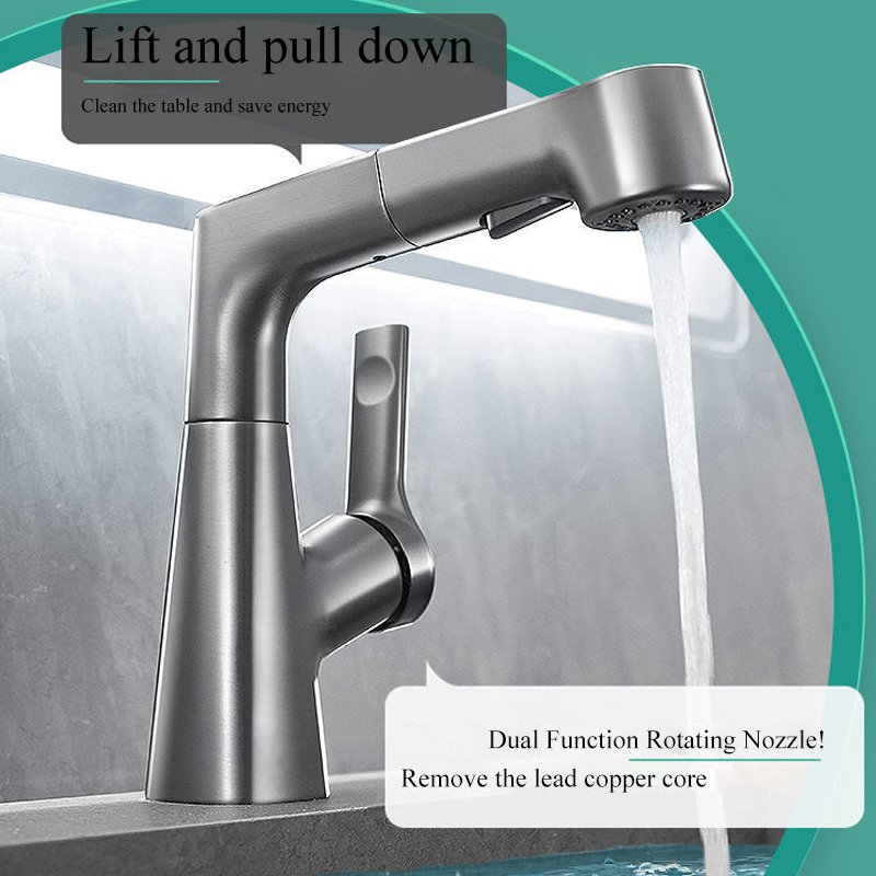 Pull Down America Style Kitchen Faucets Spray Head Hot & Cold Basin Mixer Bathroom Luxury Faucet