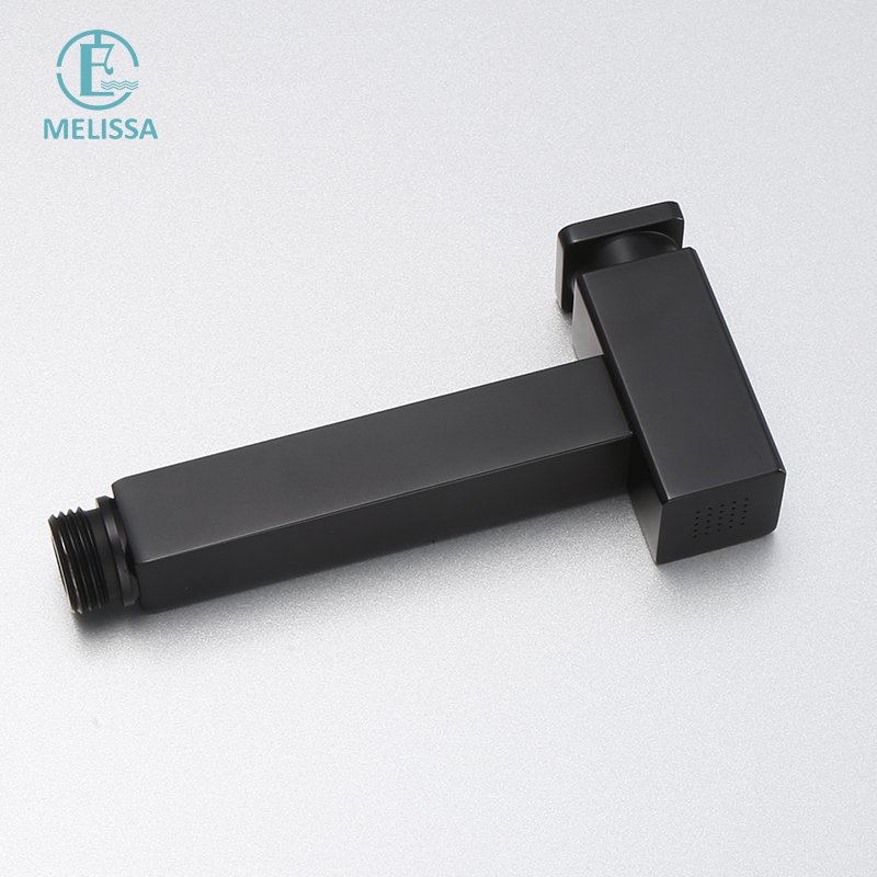 Melissa Modern Brass Bathroom black Push Button type toilet bidet spray shattaf set Handheld shower Angle Valve