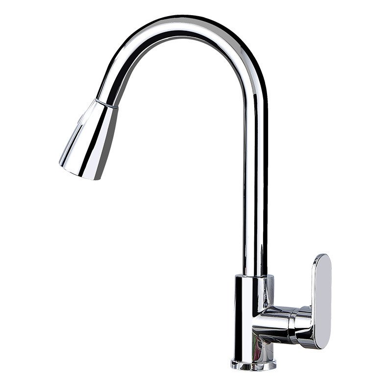 Modern Steel Single Handle 360 Degree Rotating Kitchen Sink Tap Desk Mounted Kitchen Faucets With Pull Down Sprayer