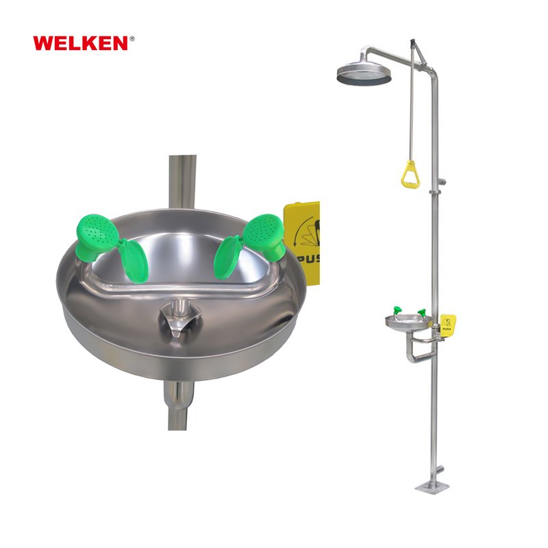 Good quality cheap 304 Stainless Steel Safety and Security Emergency Combination Eye Wash & Shower