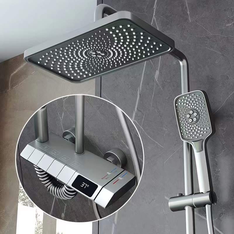 European handheld shower valve bathroom multi-functions shower kit intelligence shower head and faucet set