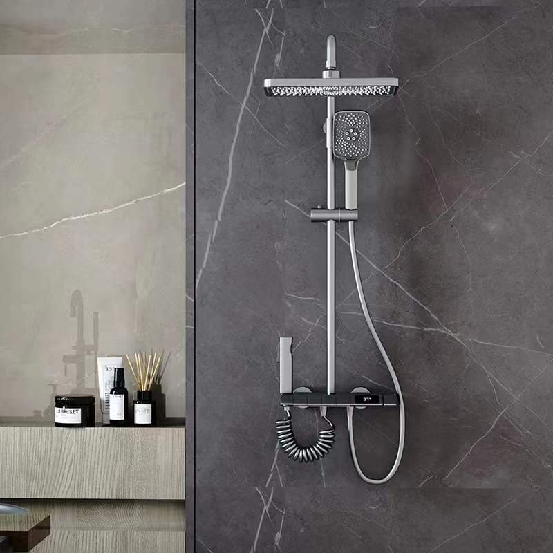 European handheld shower valve bathroom multi-functions shower kit intelligence shower head and faucet set