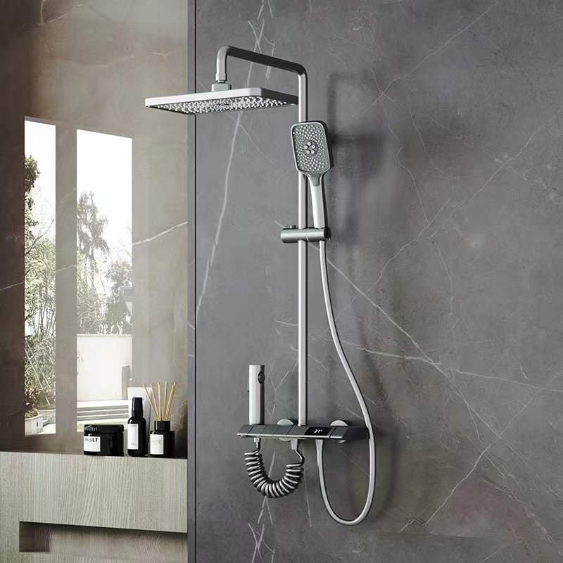 European handheld shower valve bathroom multi-functions shower kit intelligence shower head and faucet set