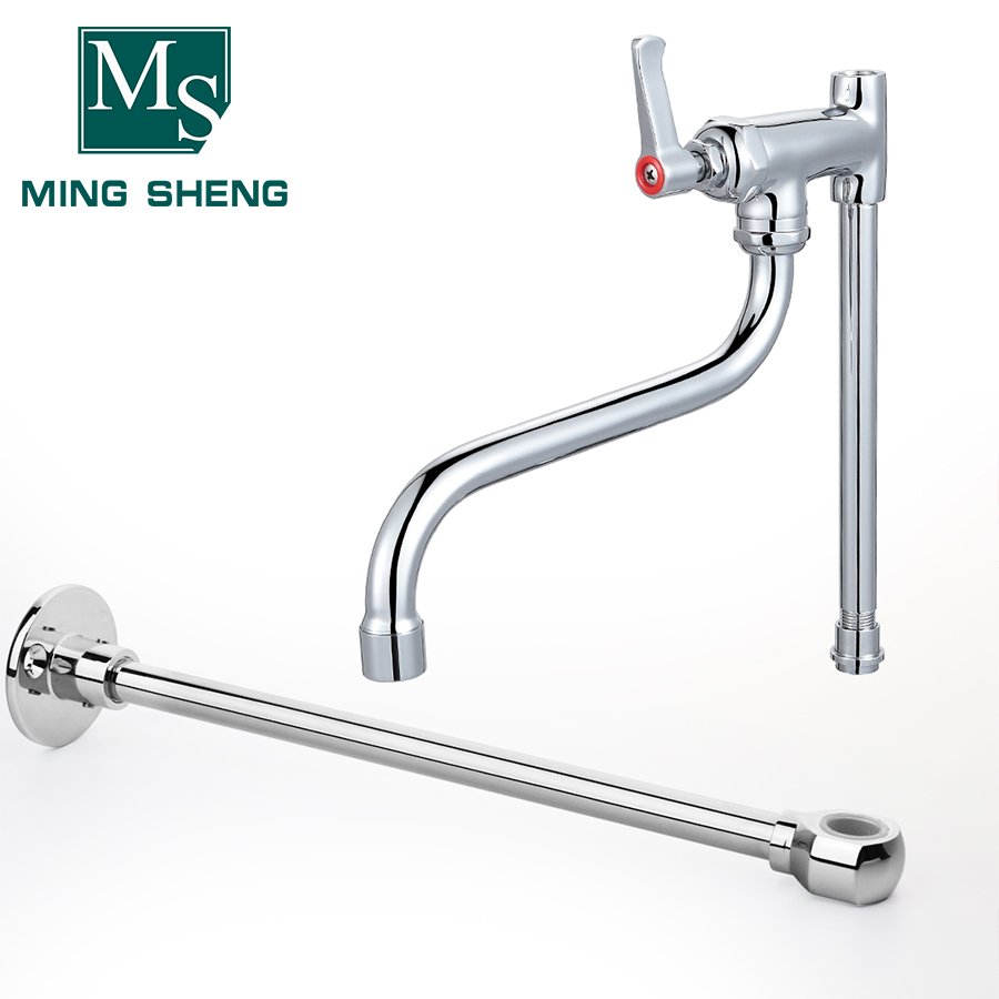 Popular Kitchen Washing Kit 4-8" Adjustable Center Wallmount Taps with Pre-rinse Spray Valve