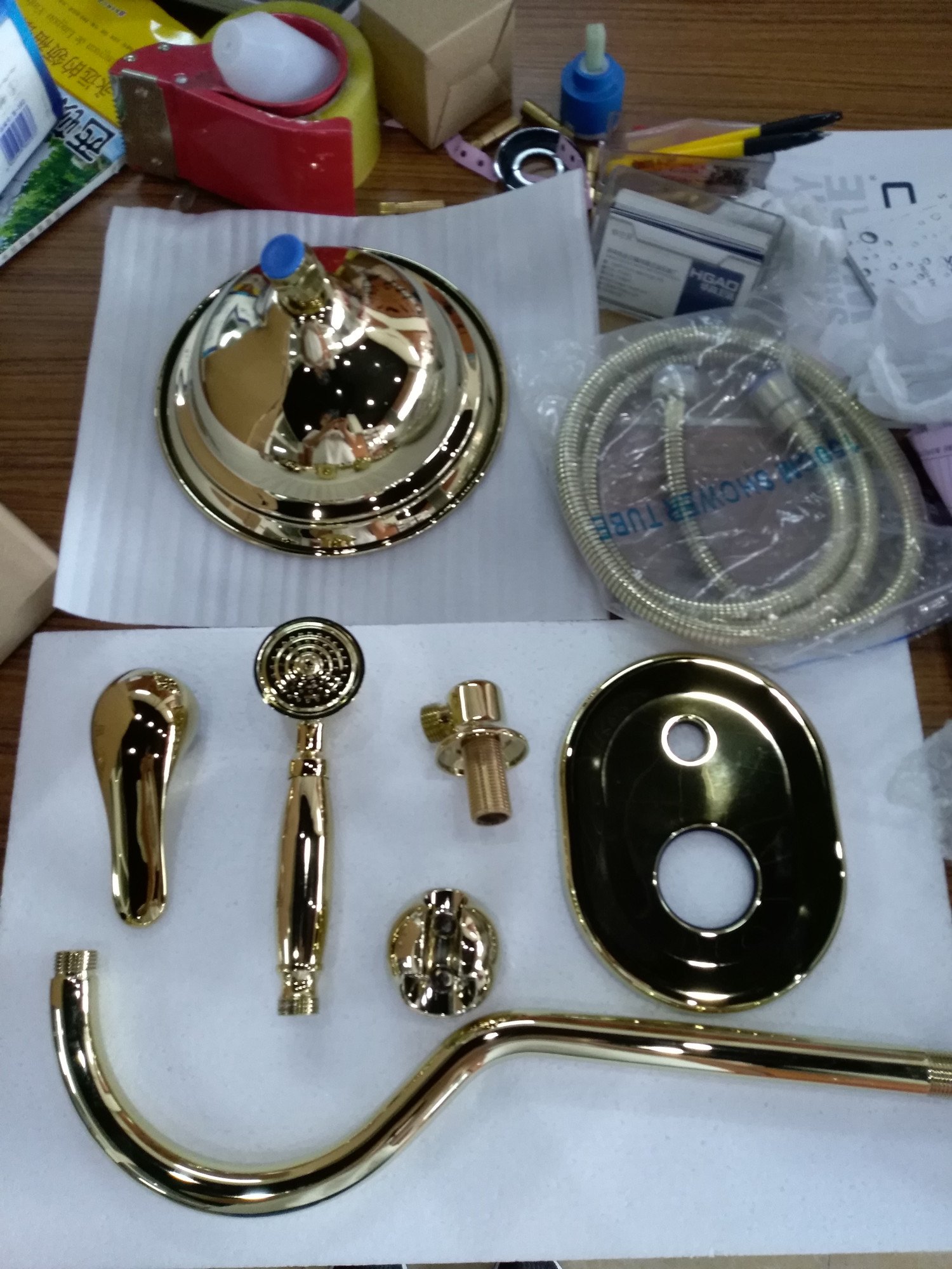 Luxury 2-Function Brass Concealed Shower Faucet Set Antique Handheld Jet Shower for Bathroom Use Thermostat Ceramic Valve Core