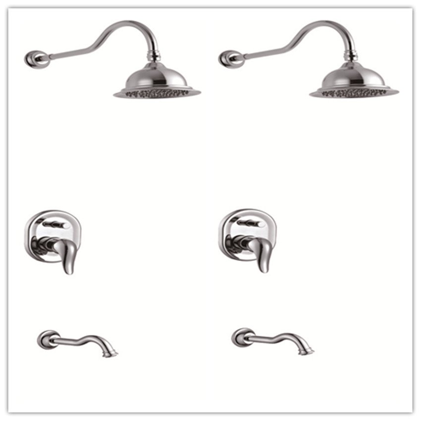 Luxury 2-Function Brass Concealed Shower Faucet Set Antique Handheld Jet Shower for Bathroom Use Thermostat Ceramic Valve Core