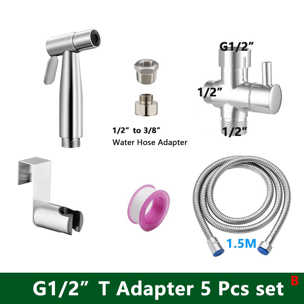 Toilet Bidet Shower Spray With Valve SUS304 Stainless steel hose Wall Mounted Handheld Bidet Shattaf Set Toilet Bidet