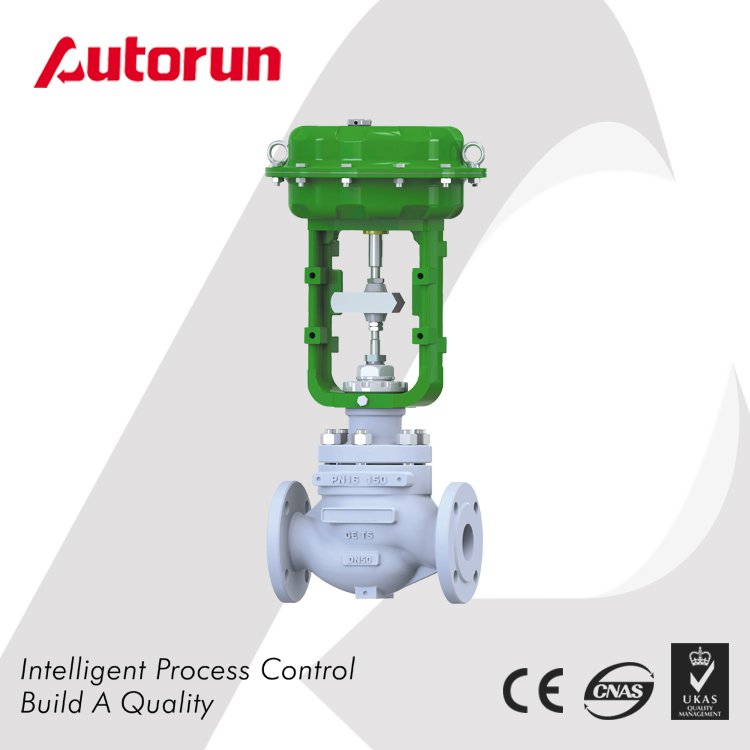 Pneumatic water/steam control valve, regulating valve