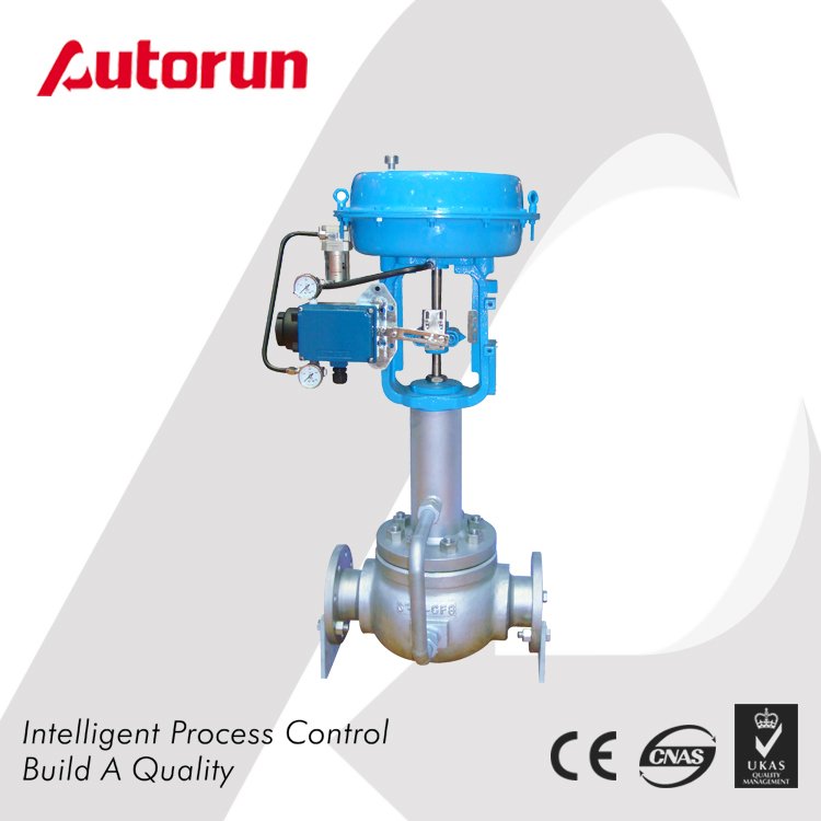 Pneumatic water/steam control valve, regulating valve