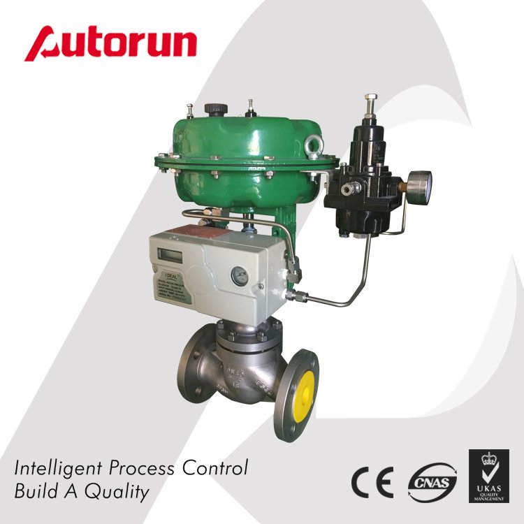 Pneumatic water/steam control valve, regulating valve