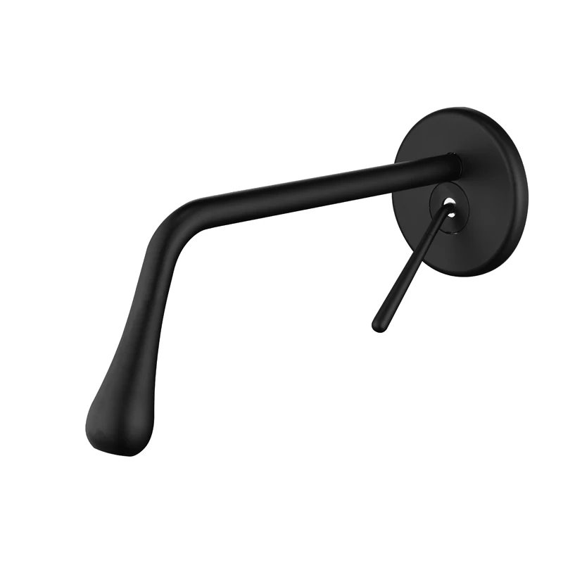 In Wall Mounted Concealed Basin Faucet Brass Valve Drop Shape Brushed Gold Grey Black Chrome Color Hot and Cold