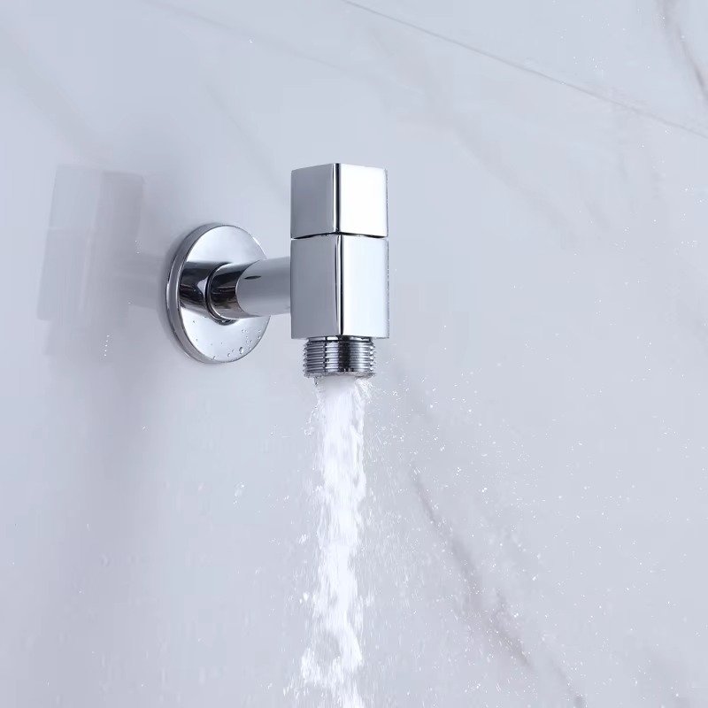 Brass Single Water Square Angle Stop Valve Brushed Shut off Valve For Bidet Spray Shower