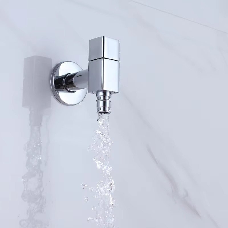 Brass Single Water Square Angle Stop Valve Brushed Shut off Valve For Bidet Spray Shower