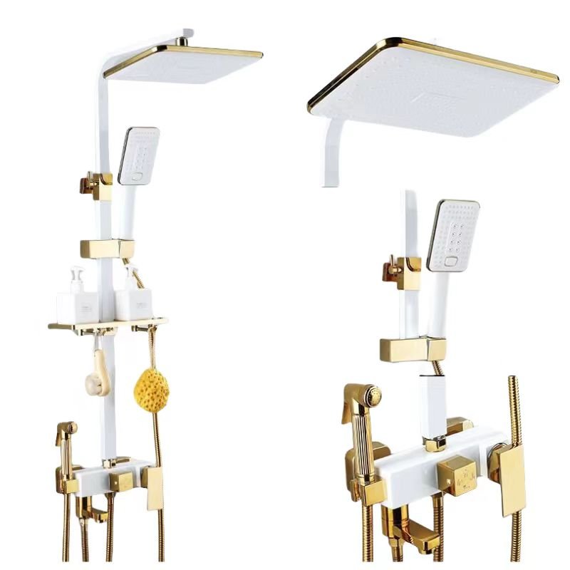 Hot Sale Thermostatic Rain Shower Set Wall Mounted Brass Waterfall Gun Bathroom Black Hot Cold Water Mixer Ceramic Valve Bathtub